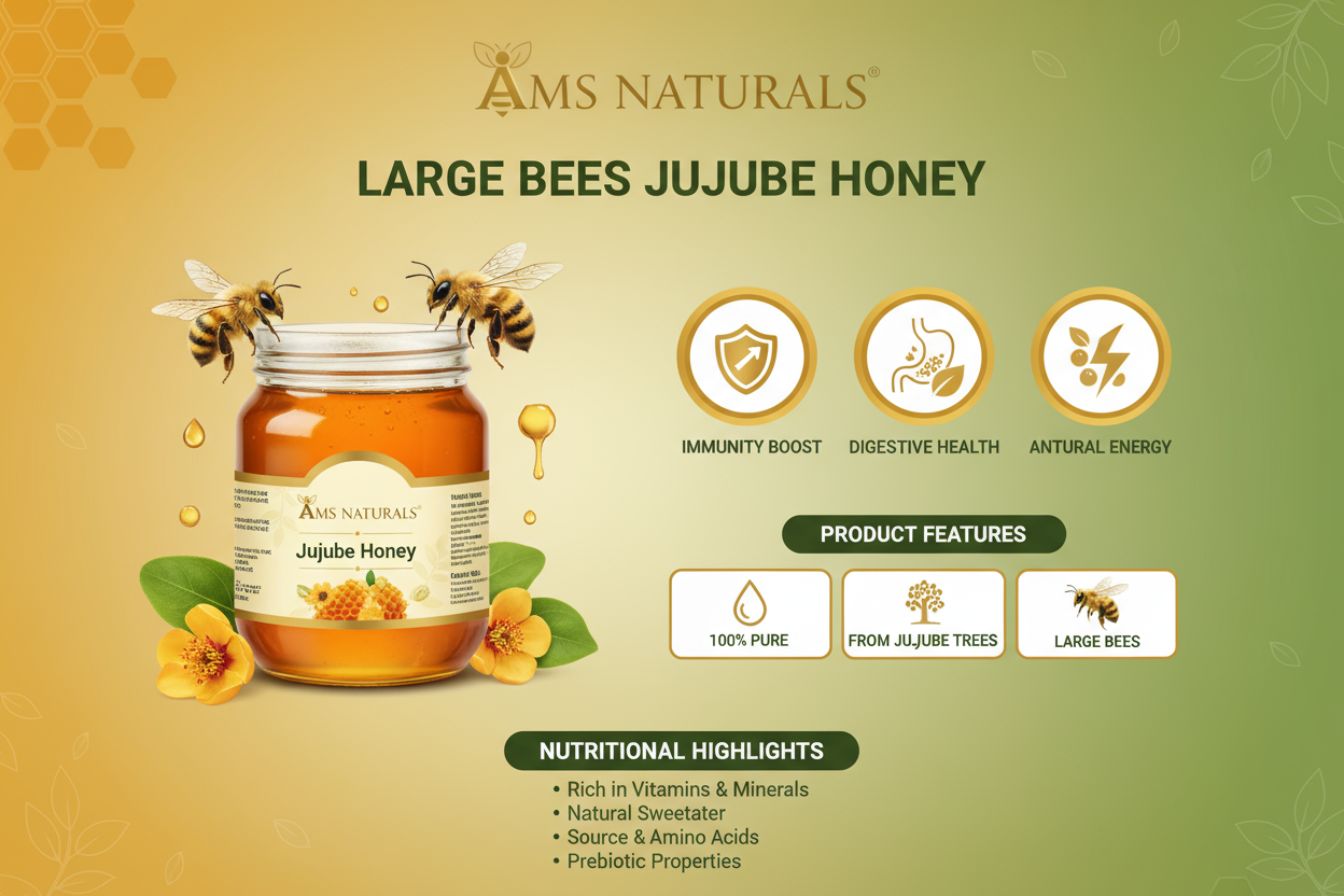 AMS Naturals Large Bees Honey - Infographic